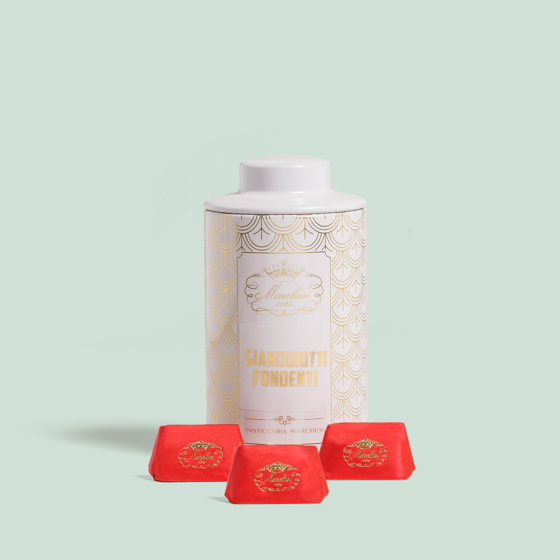 Dose mit Zartbitter-Gianduiotti