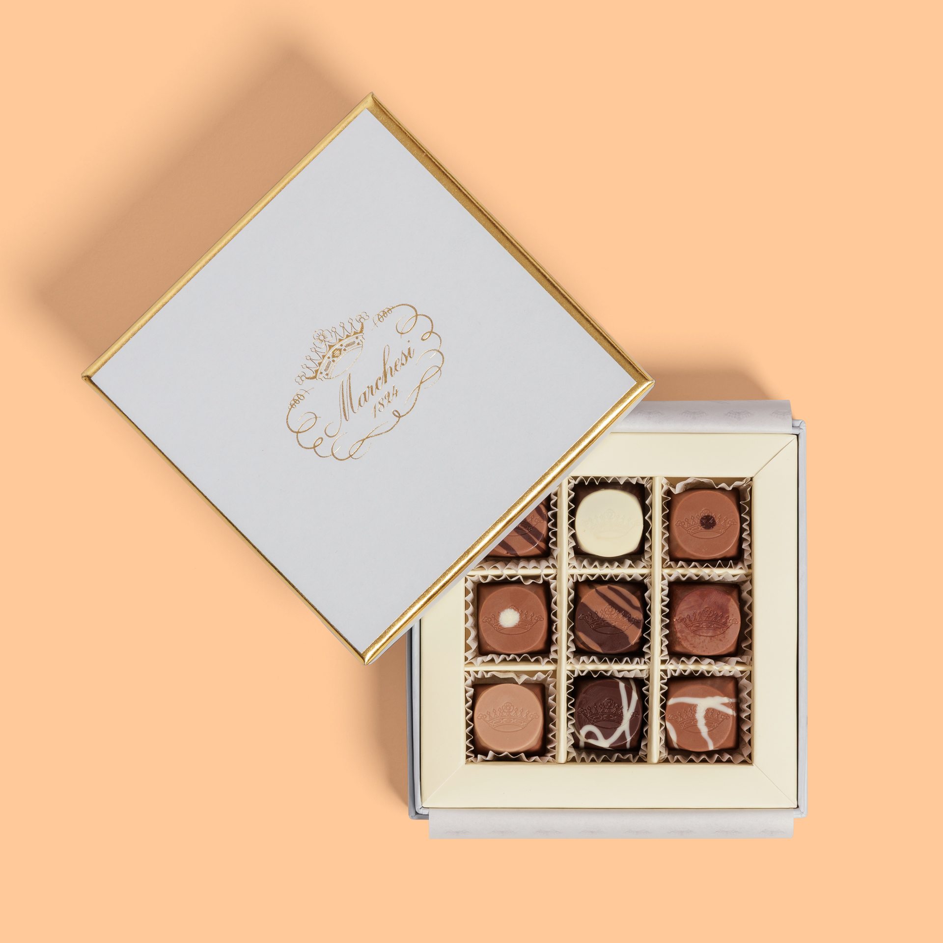 Zusammensetzung der Pralinen 9 Stück