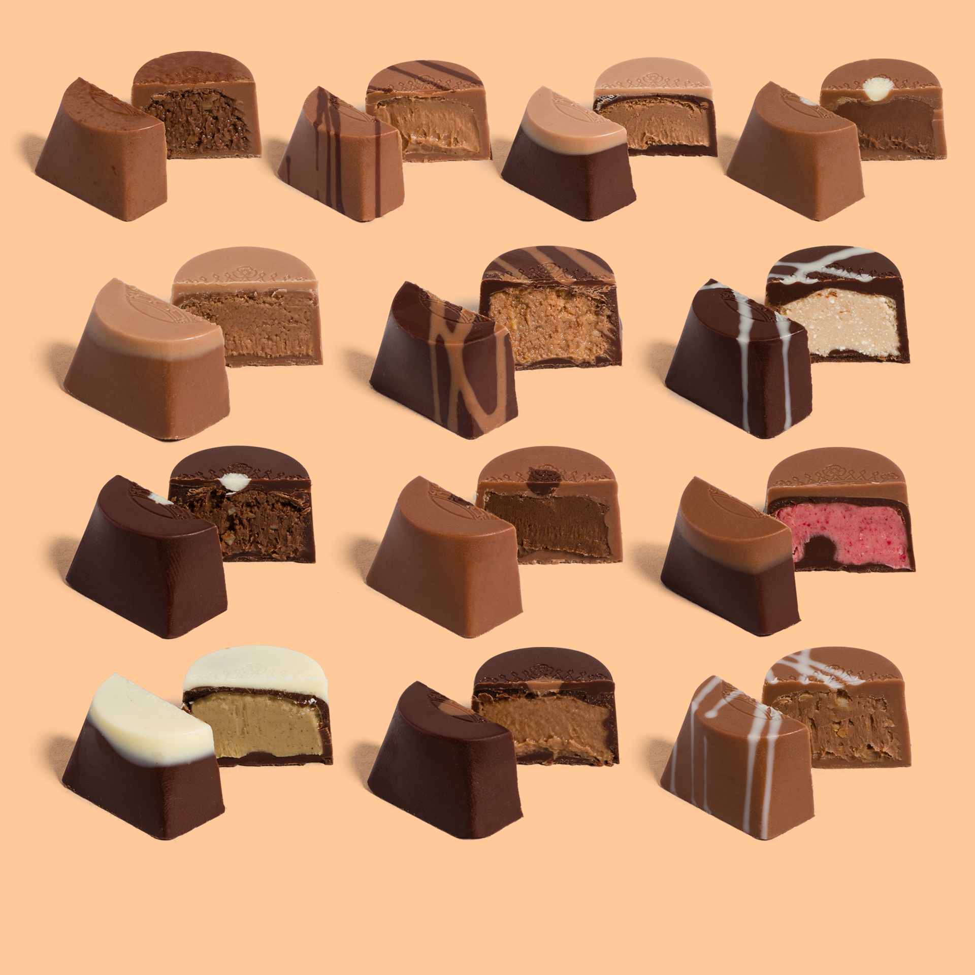 Zusammensetzung der Pralinen 9 Stück