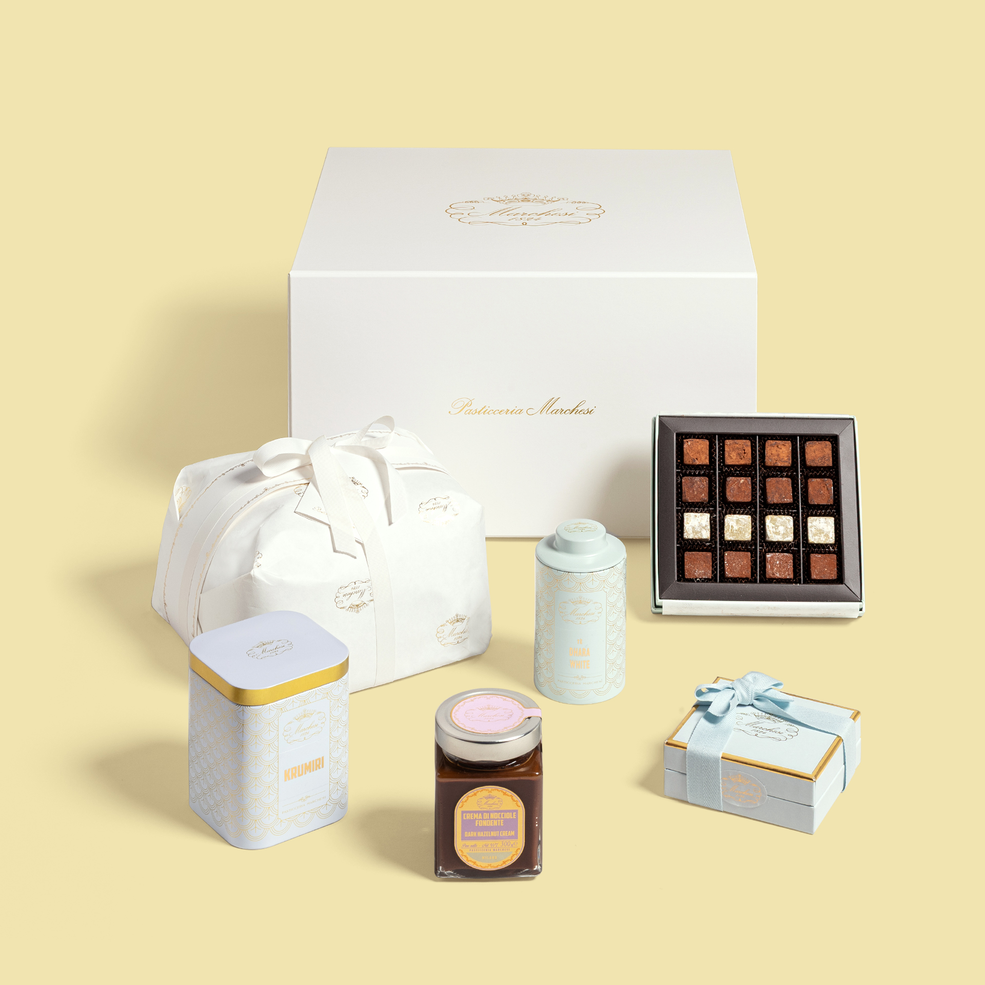 Confezione regalo Panettone, Tartufini e Biscotti