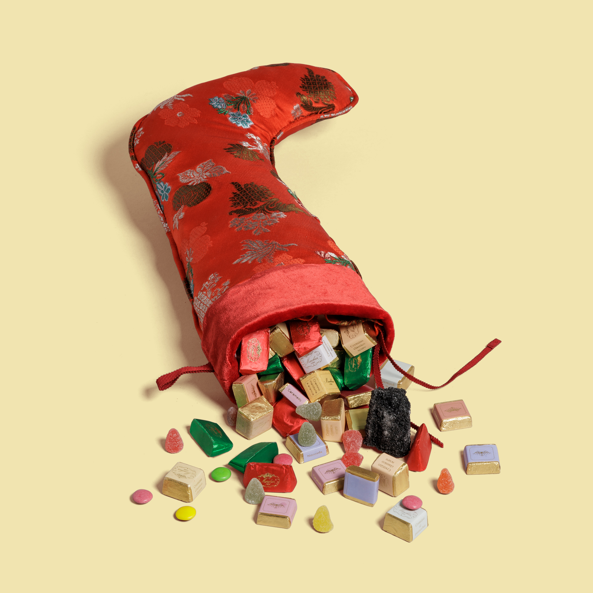 提花真丝红色花束贝法娜丝袜