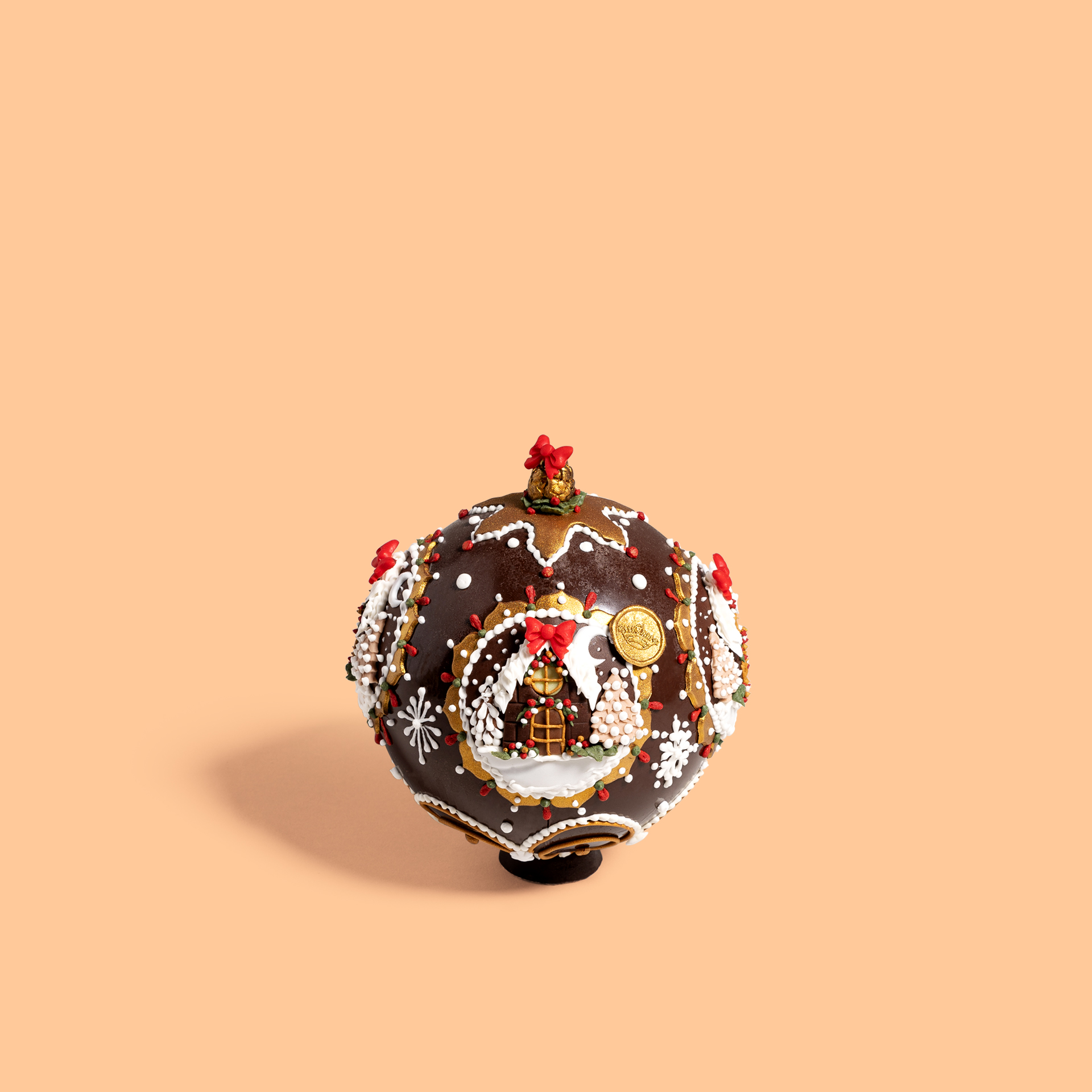 Hand-decorated Sphere with Christmas house