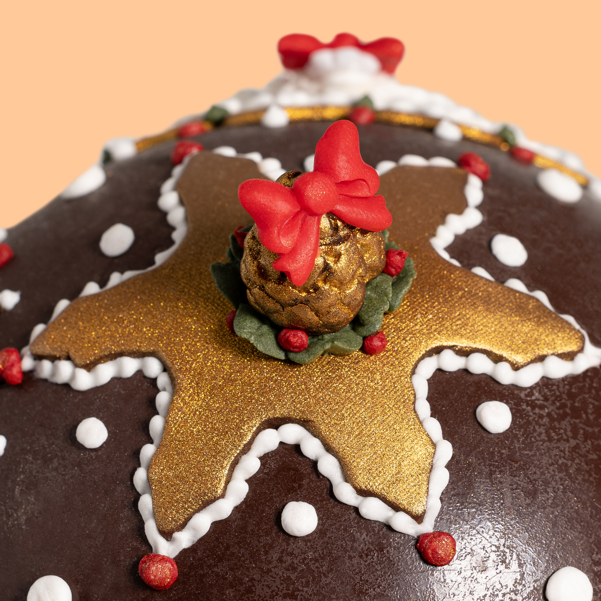 Hand-decorated Sphere with Christmas house