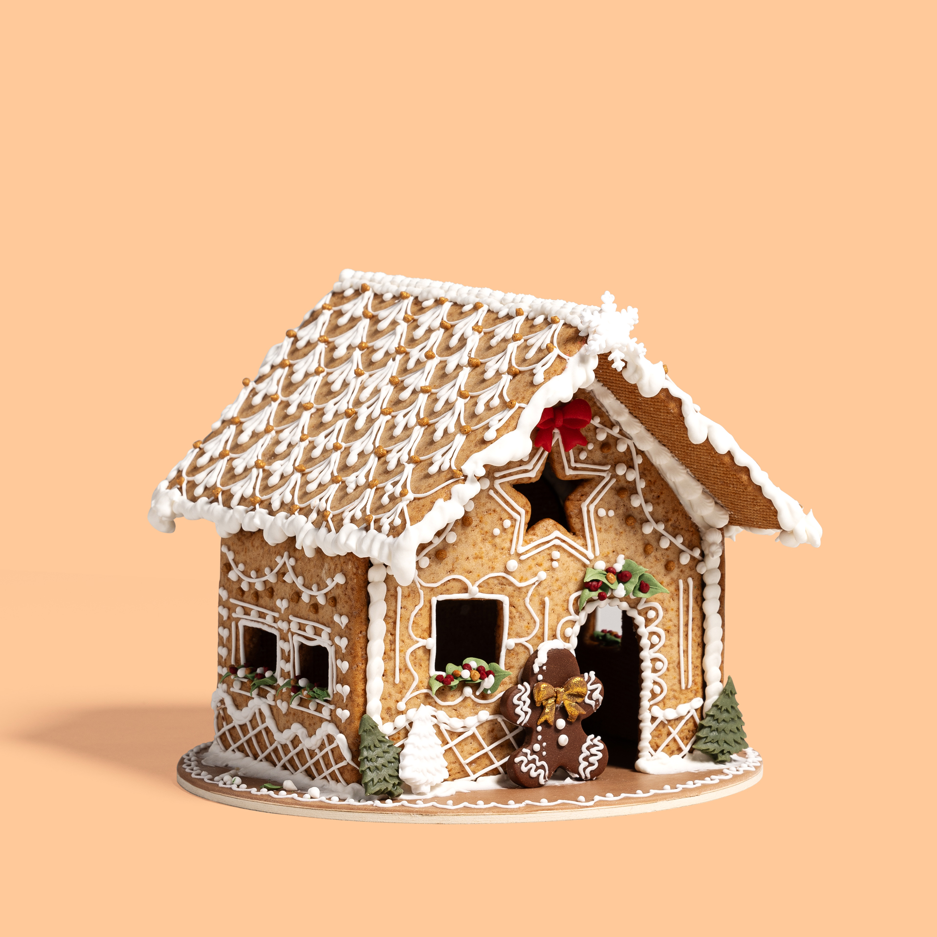 Hand-decorated gingerbread house