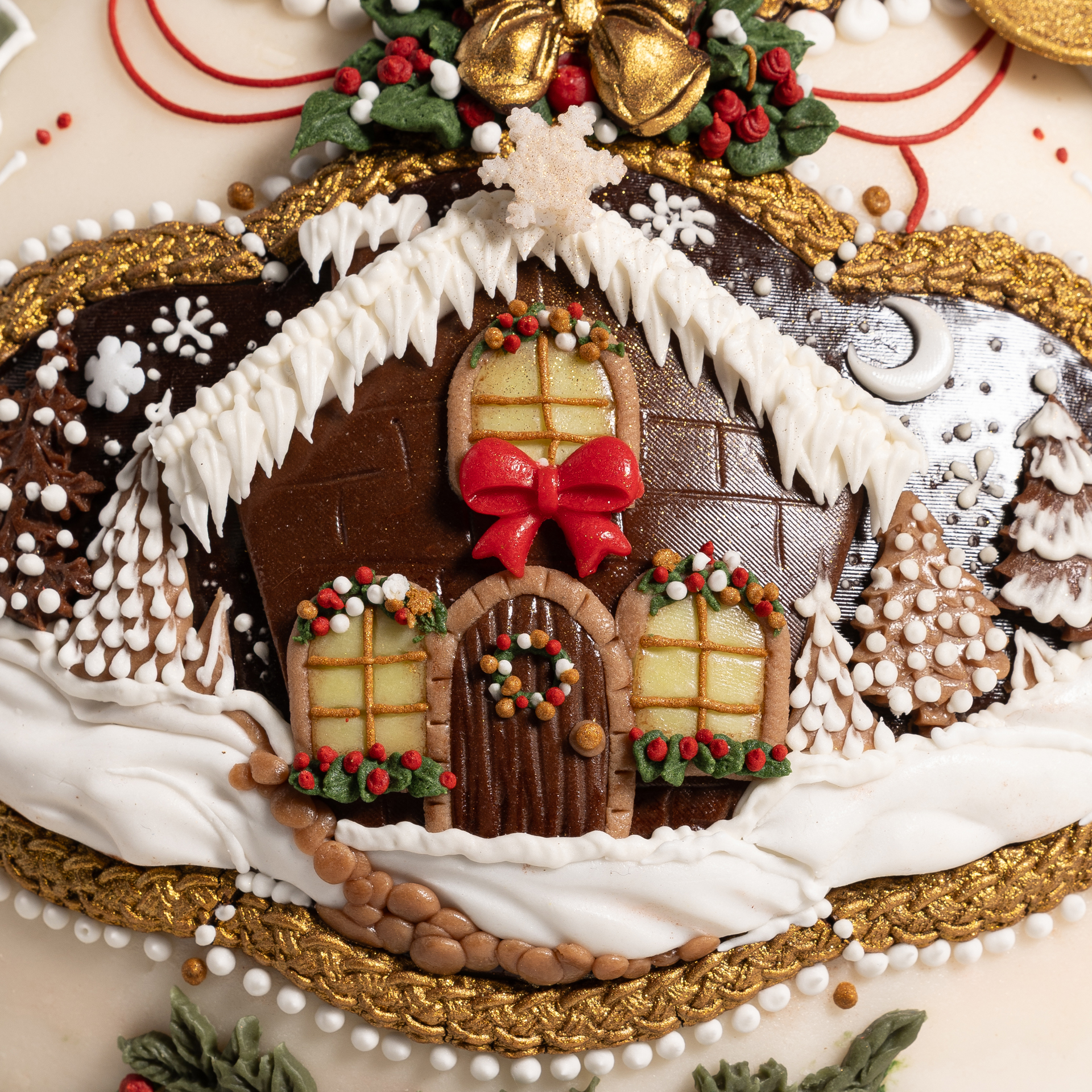 Hand-decorated Panettone with gingerbread man