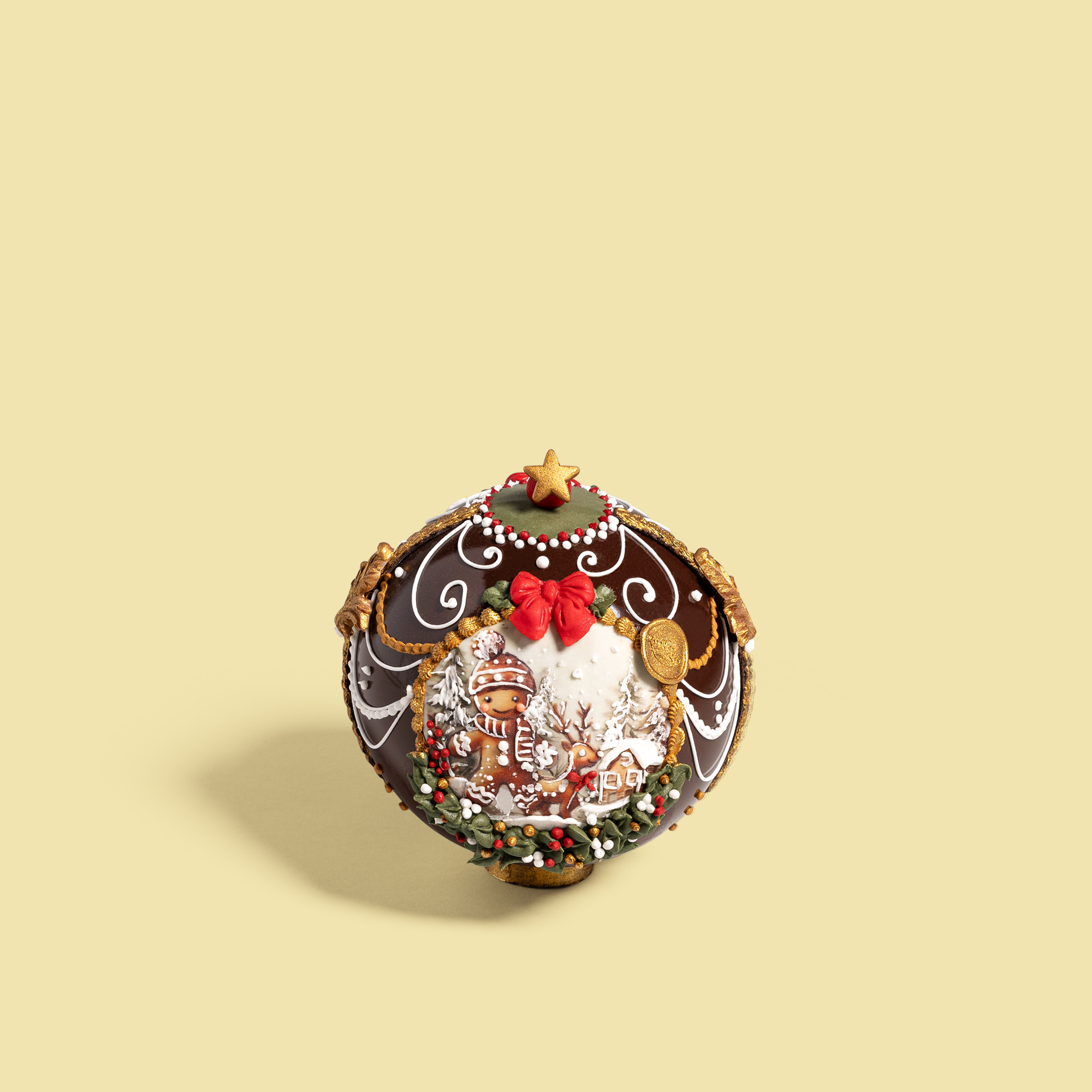 Hand-decorated Sphere with gingerbread man