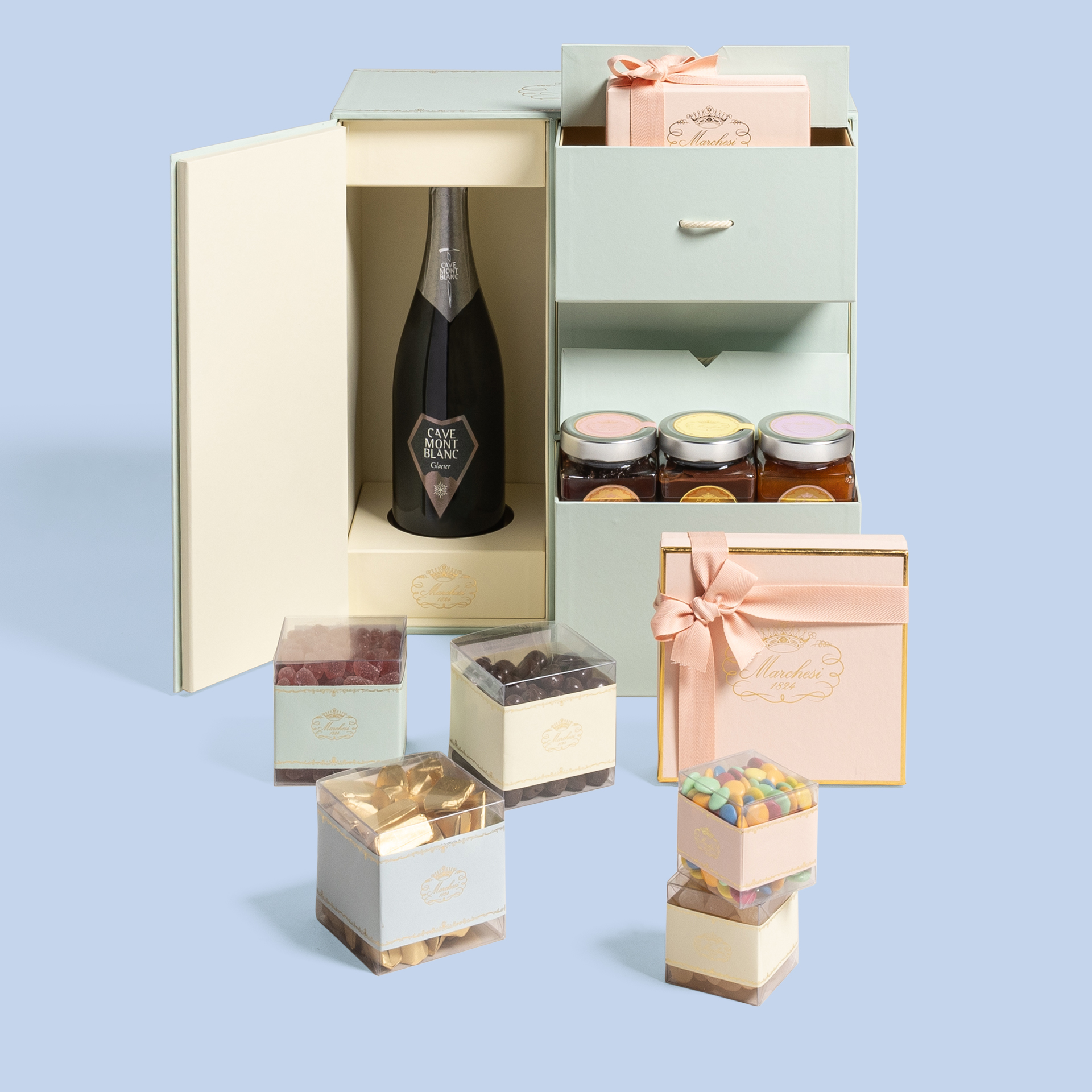 Drawer Box with Sparkling Bottle