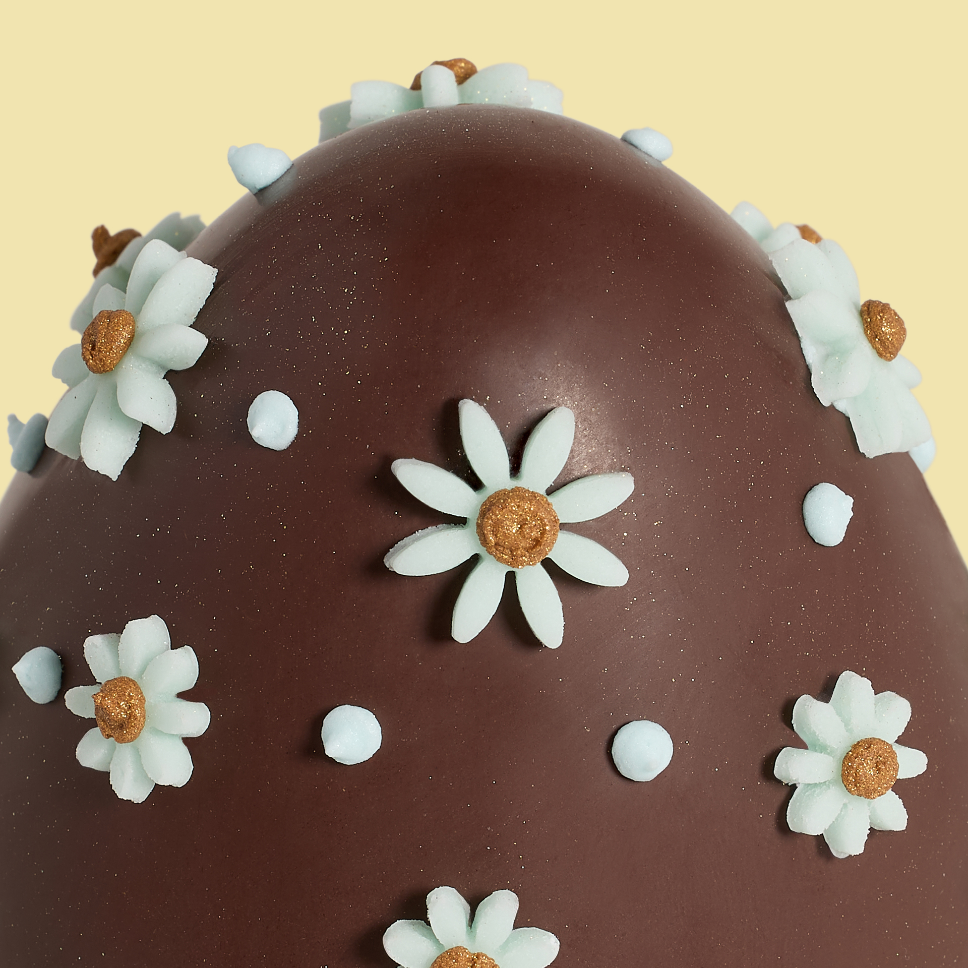 Dark chocolate egg hand-decorated with small flowers 120g