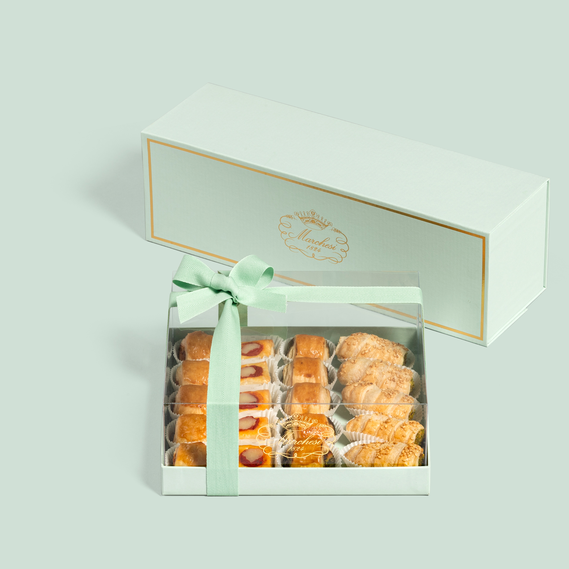 Coffret de pâtes feuilletées pour l’apéritif et vin pétillant